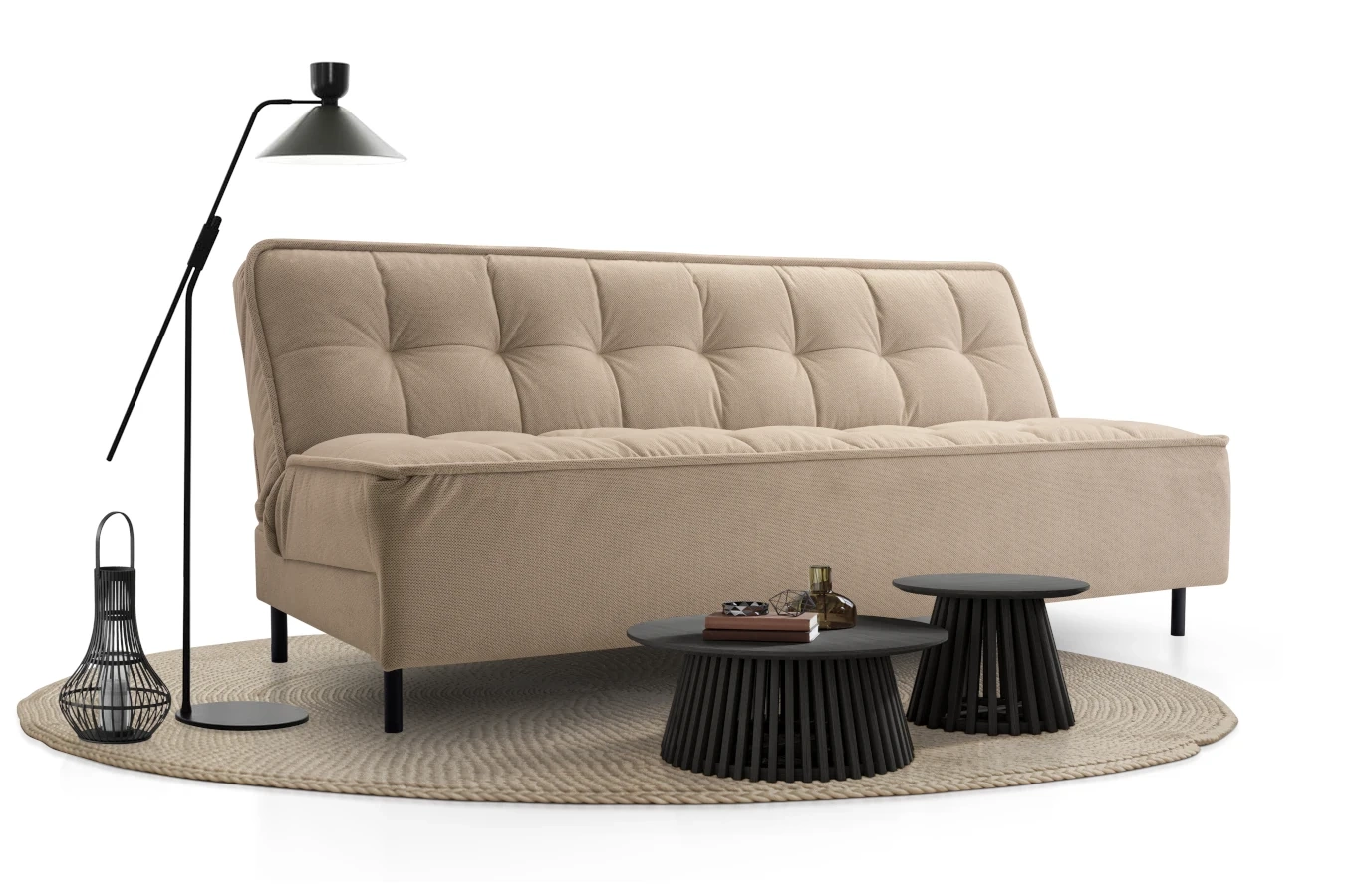 Nowoczesna rozkładana sofa LUIZA z pojemnikiem na pościel