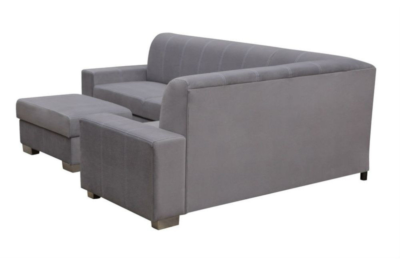 Nowoczesny rozkładany narożnik ARTUR z pojemnikiem na pościel + puf w zestawie