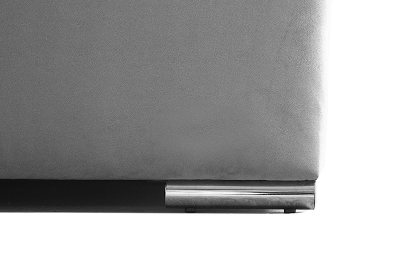 Wysyłka w 48h! Klasyczne łóżko tapicerowane do sypialni DELLEN pikowane guzikami / 160x200 cm, kolor szary, pojemnik na pościel + stelaż metalowy, wersja slim, nogi aluminiowe