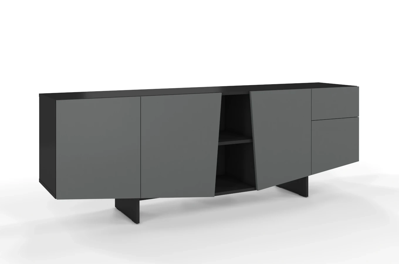 Nowoczesna szara komoda z szufladami Skandica WING / szer. 200 cm