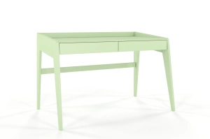Drewniane biurko / toaletka z szufladami Visby LISA / kolor pudrowa zieleń / 125x70 cm