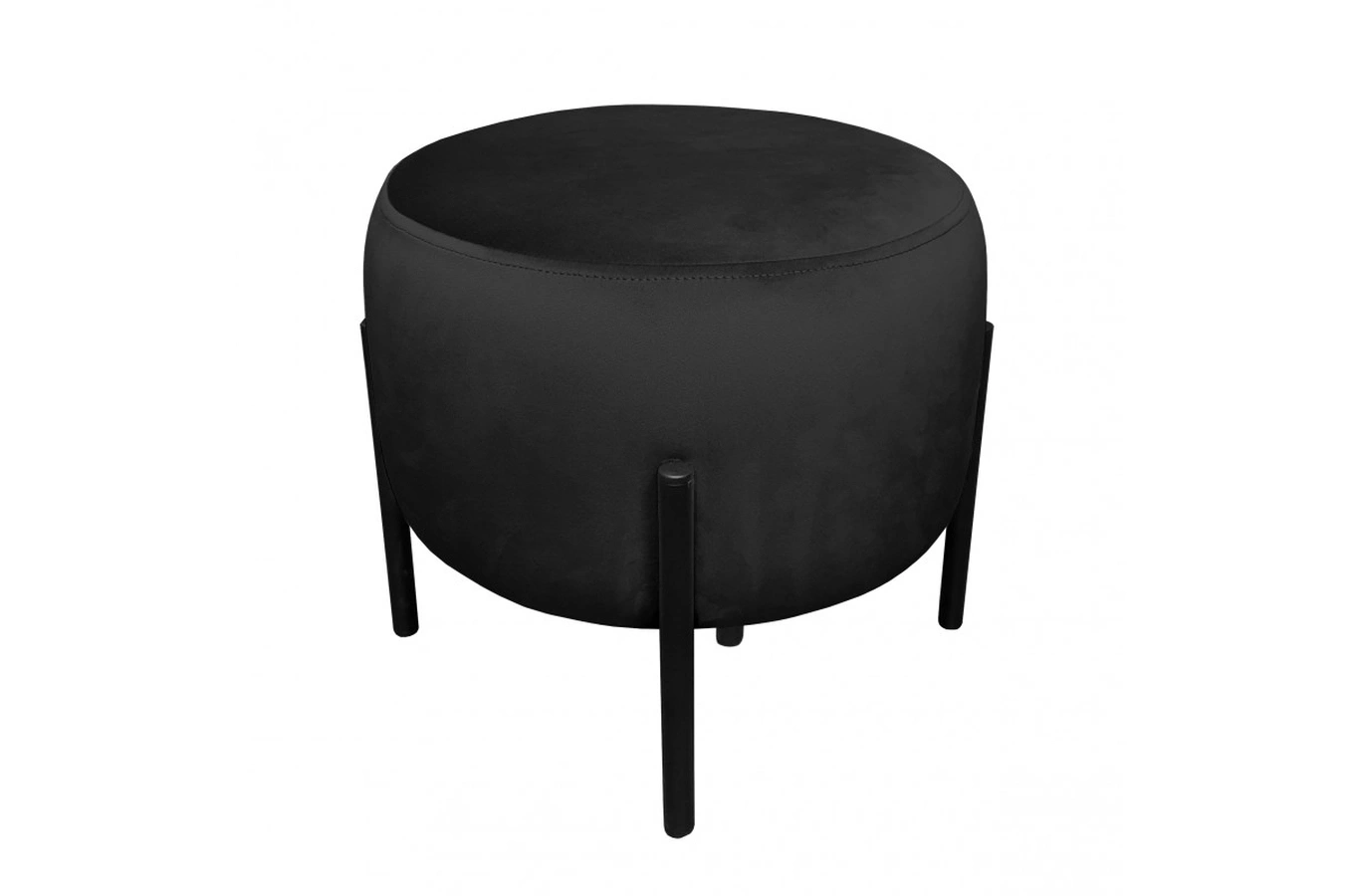 Tapicerowany okrągły puf OTTO na metalowych nogach / kolor tkaniny + podstawy do wyboru!