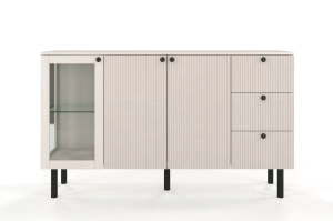 Komoda bukowa Visby Norvik / szerokość 160 cm / kolor biały