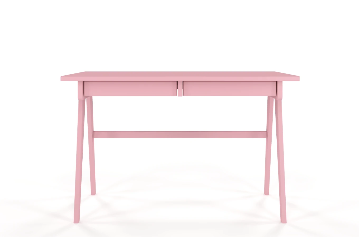 Drewniane biurko / toaletka z szufladami Visby EDDA / kolor pudrowy róż / 120x65 cm