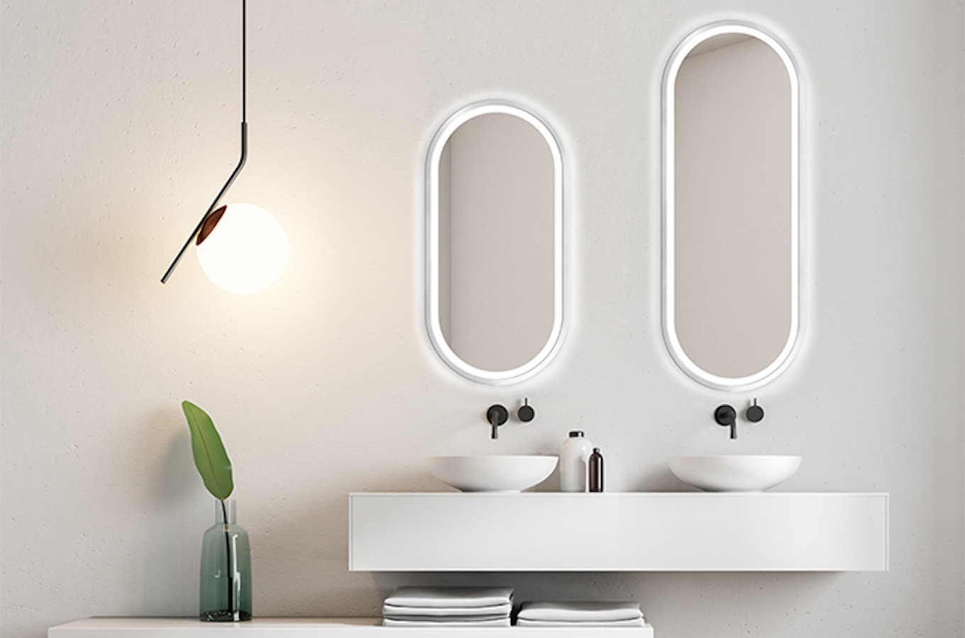 Nowoczesne lustro KORIA LIGHT z oświetleniem LED / rama dostępna w 5 kolorach