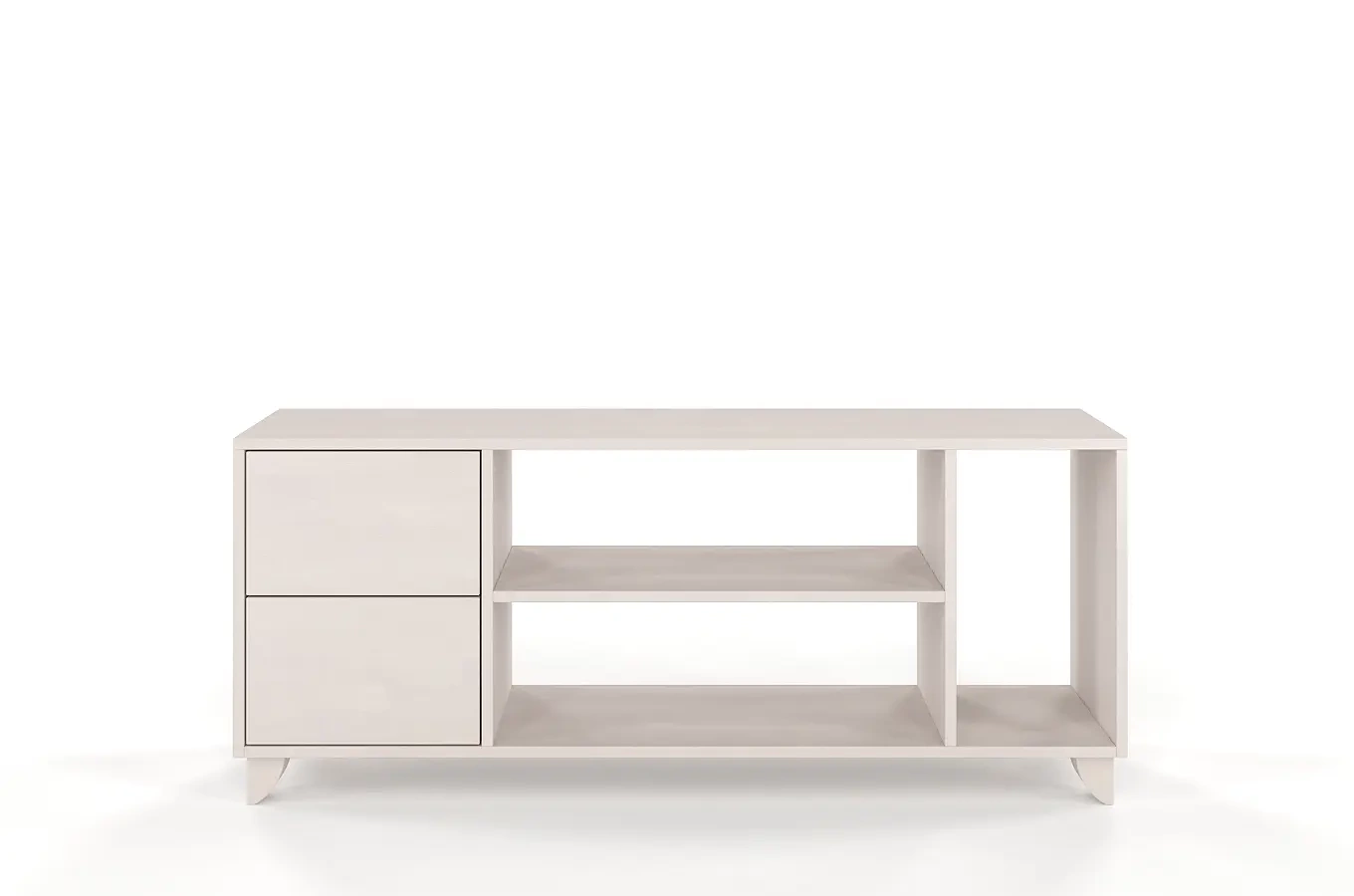 Drewniana szafka RTV bukowa Visby VIVECA na nóżkach / szer. 140 cm