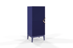 Drewniana komoda Visby DEMI HIGH 2D / kolor granat szlachetny / szer. 50,5 cm
