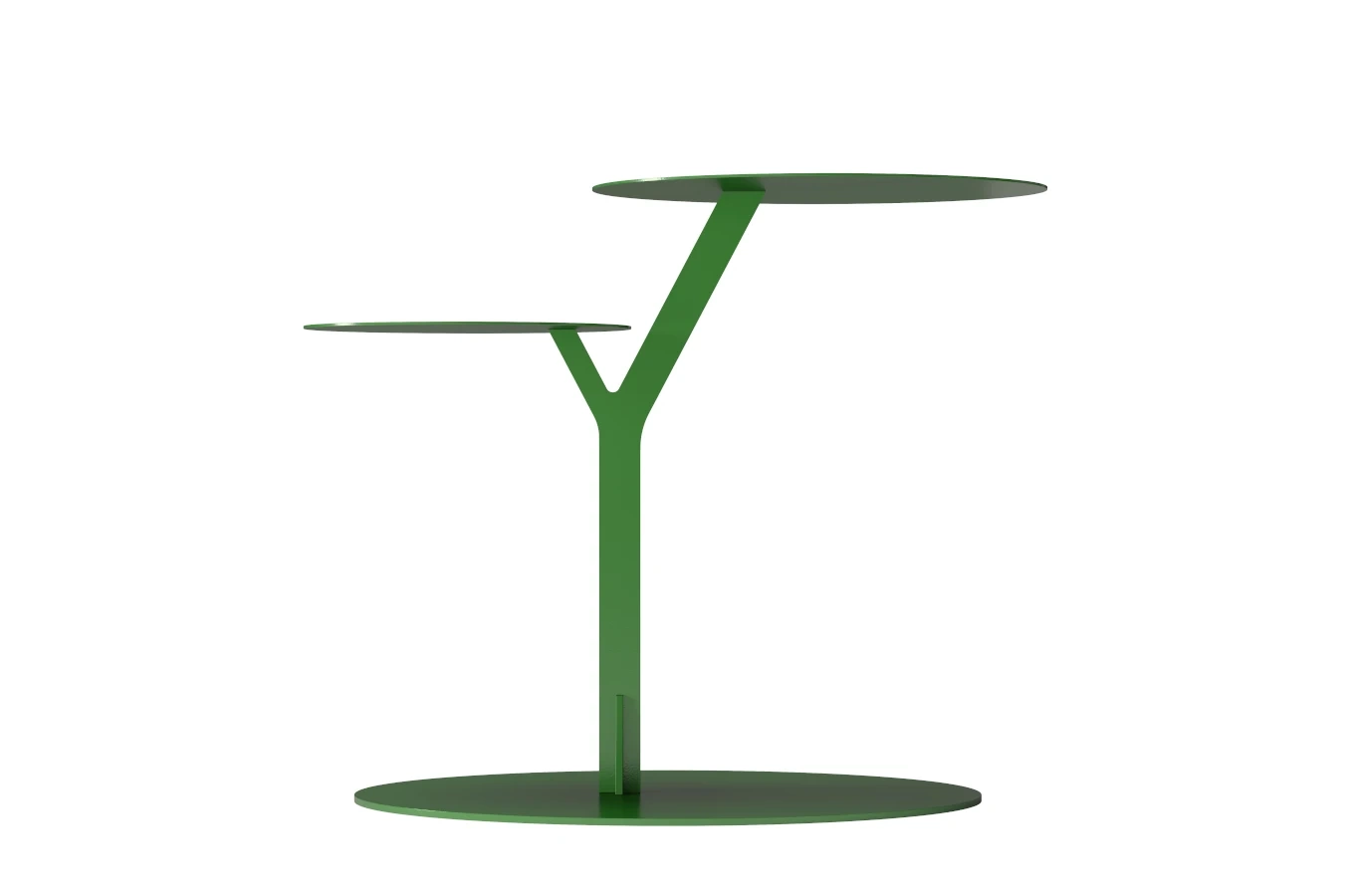 Metalowy stolik pomocniczy do salonu Kayani IROKO / kolor groszkowa zieleń