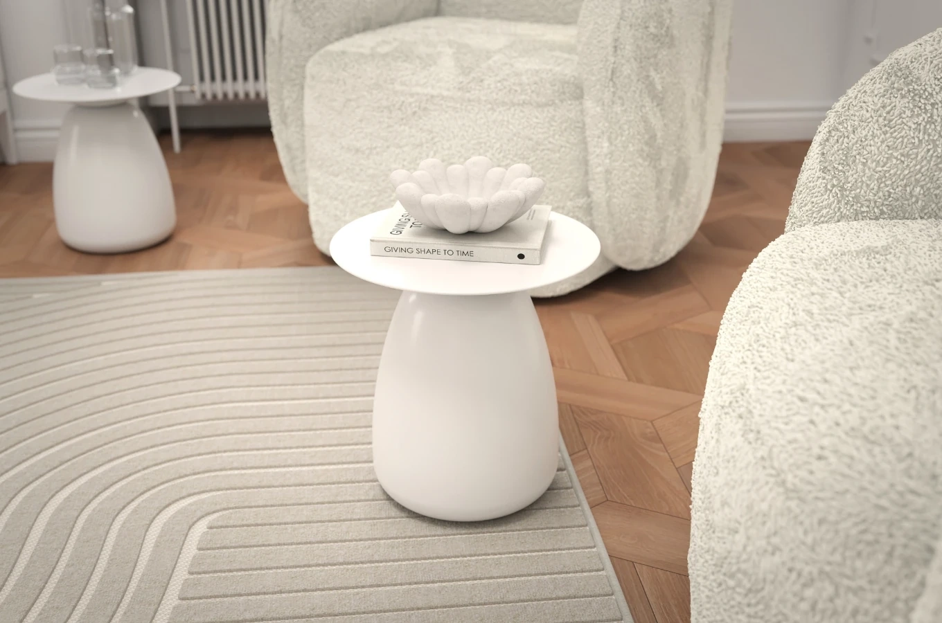 Stolik drewniany Kayani BAOBAB 34 różne kolory, wys. 34 cm / kolor biały RAL