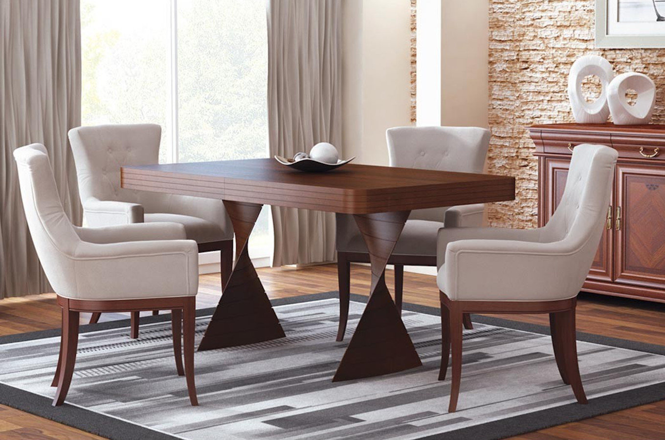 Eleganckie krzesło tapicerowane 749 z pikowanym oparciem