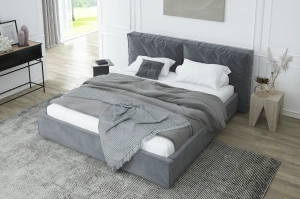 Tapicerowane łóżko SILESIA z pojemnikiem na pościel