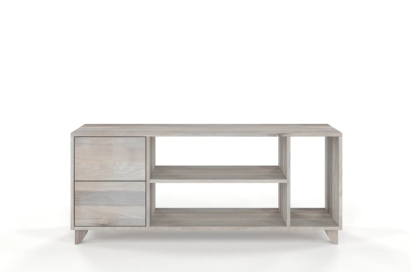 Drewniana szafka RTV dębowa Visby VIVECA na nóżkach / szer. 140 cm