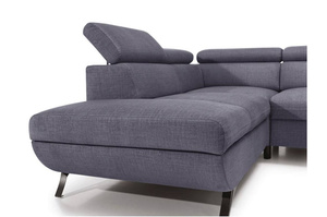 Nowoczesny narożnik ARRATA z funkcją spania i pojemnikiem na pościel