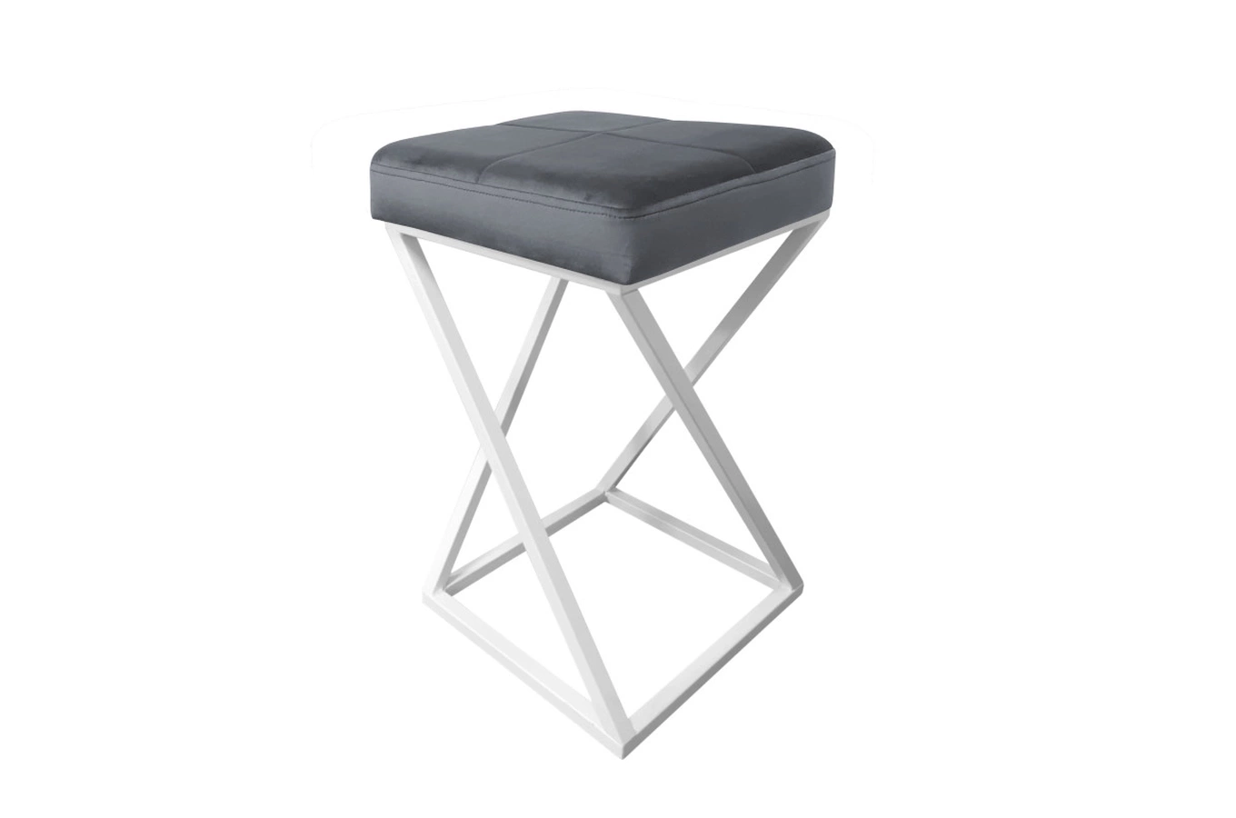 Tapicerowany hoker DIXI na metalowych nogach / kolor tkaniny + podstawy do wyboru!