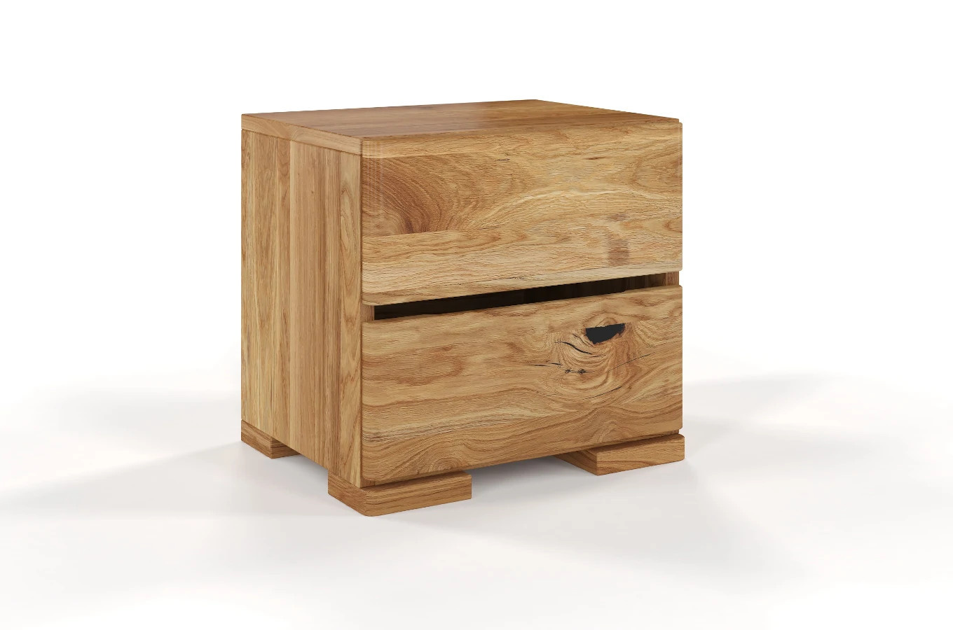 Drewniana szafka nocna dębowa Visby Sandemo High 2S / szer. 40 cm