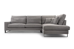 Nowoczesny narożnik LAURENTIA L z metalowymi nogami