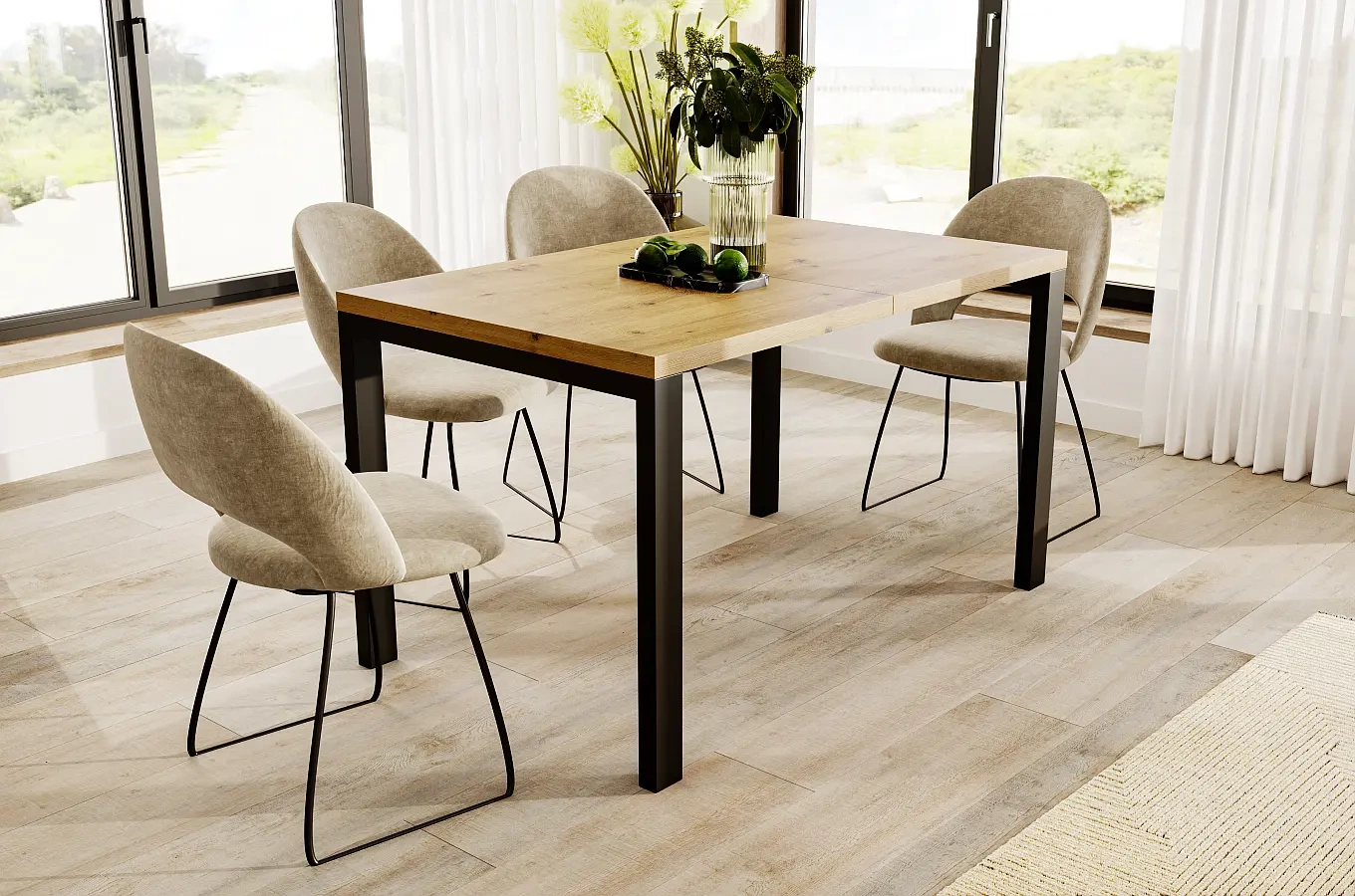 Nowoczesny rozkładany stół GARANT 80-170 x 80 cm (dąb artisan)