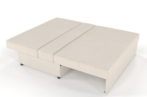 Beżowa rozkładana sofa Dancan OLGA z funkcją spania i pojemnikiem na pościel / szerokość 156 cm