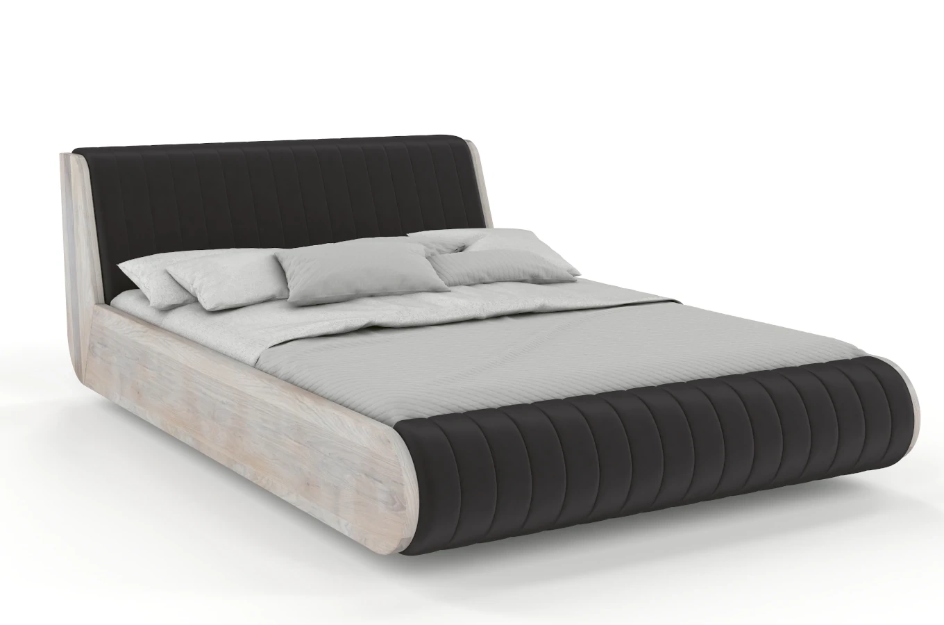 Łóżko lewitujące drewniane dębowe Visby HARALD