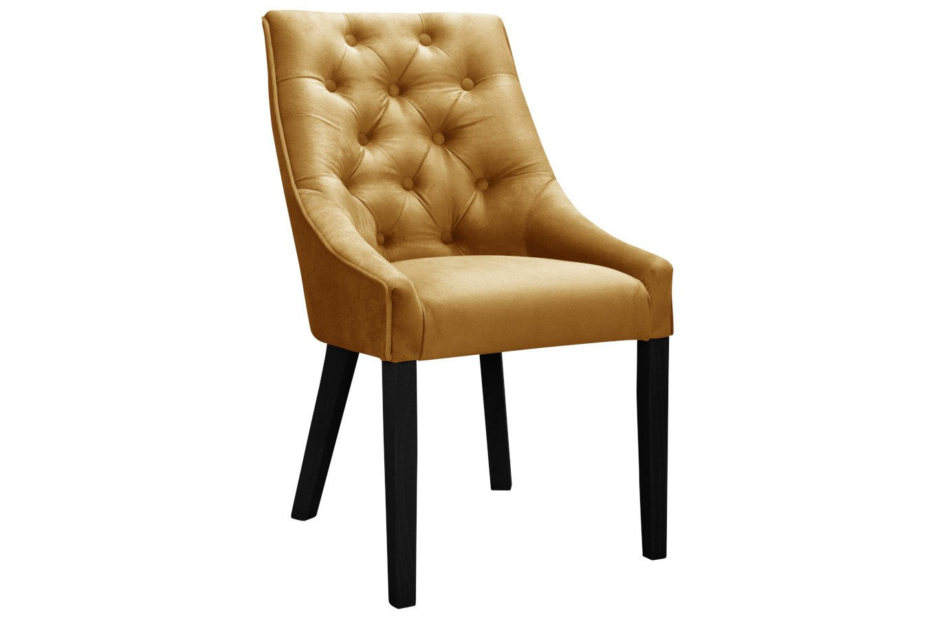 Eleganckie pikowane krzesło DONNA CHESTERFIELD na drewnianych nogach