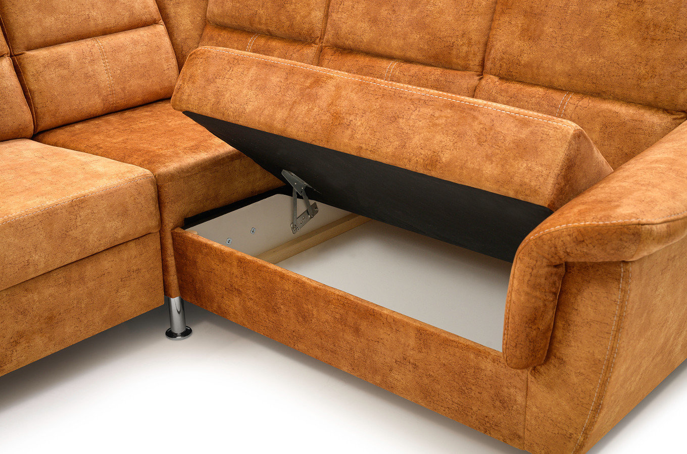 Klasyczny rozkładany narożnik DANIELA z pojemnikiem na pościel