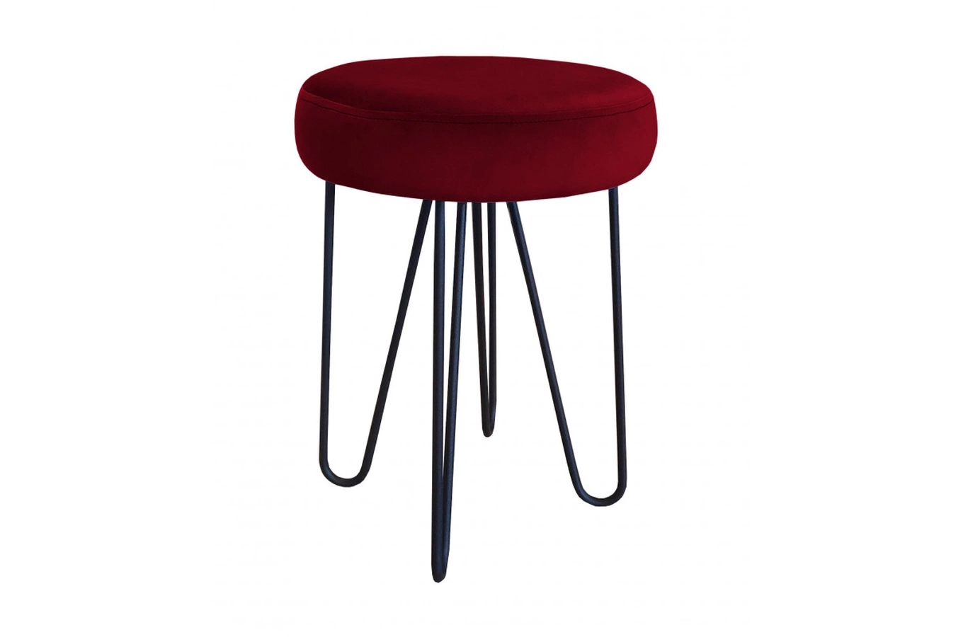 Tapicerowany taboret SECONDO na metalowych nogach / kolor tkaniny + podstawy do wyboru!