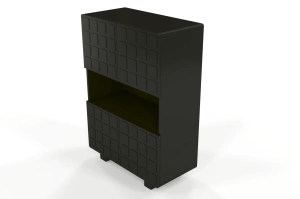 Nowoczesna komoda z frontami 3D Skandica CUBO HIGH / kolor czarny / szer. 85 cm