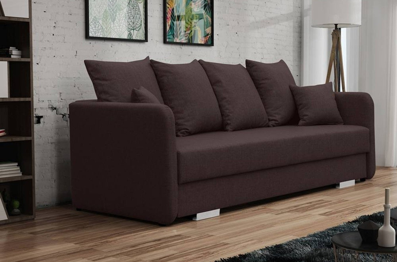 Nowoczesna rozkładana sofa JUAN z pojemnikiem na pościel