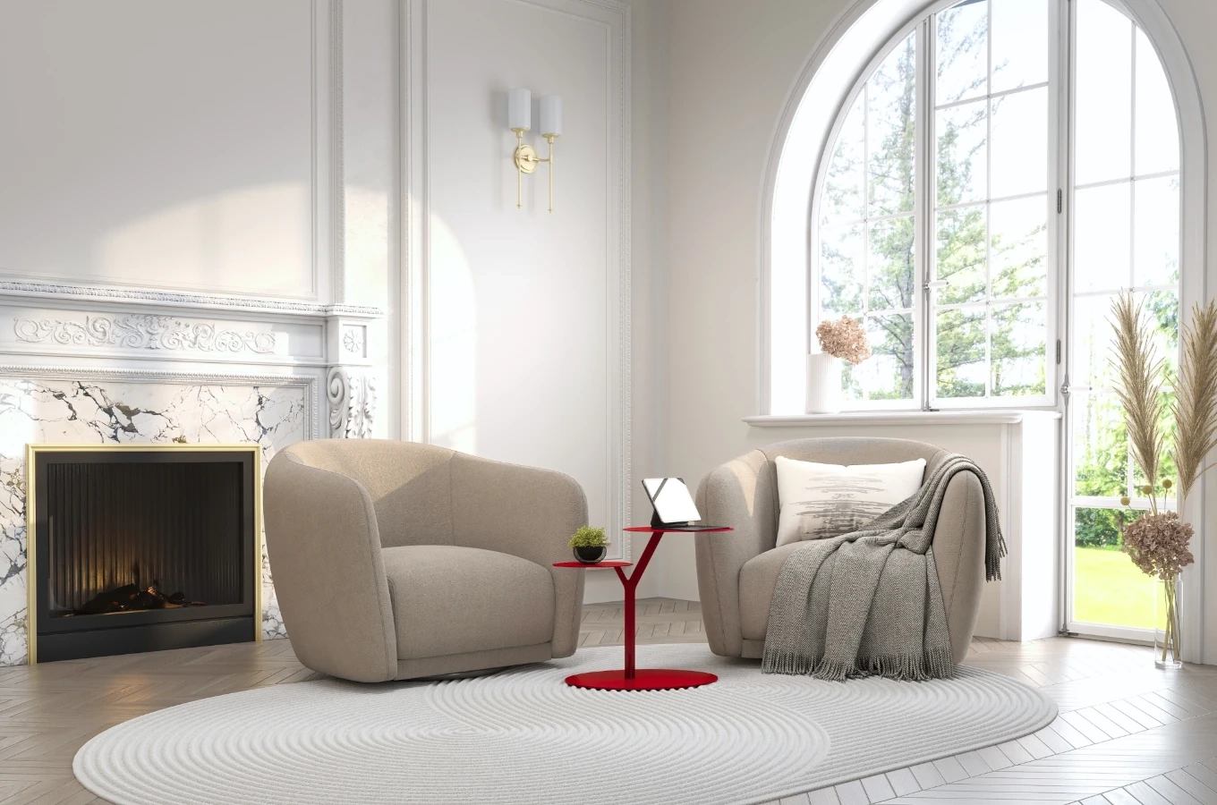 Metalowy stolik pomocniczy do salonu Kayani IROKO / kolor bordowy