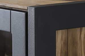 Nowoczesna dębowa witryna ze szklanymi drzwiami TURID 2D / szer. 57,5 cm