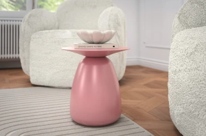 Stolik drewniany Kayani BAOBAB 34 różne kolory, wys. 34 cm / kolor pudrowy róż