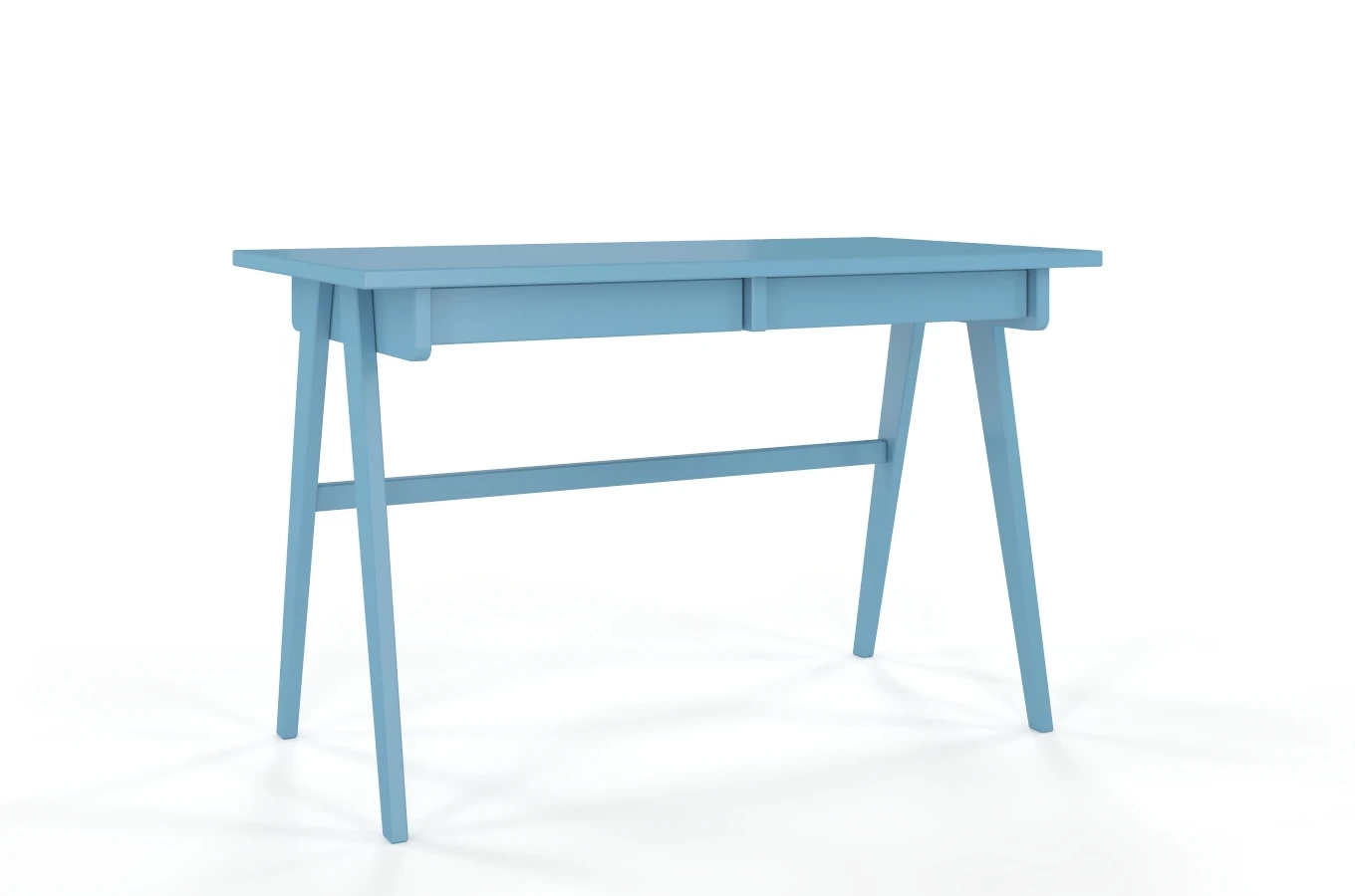 Drewniane biurko / toaletka z szufladami Visby EDDA / kolor pastelowy niebieski / 120x65 cm
