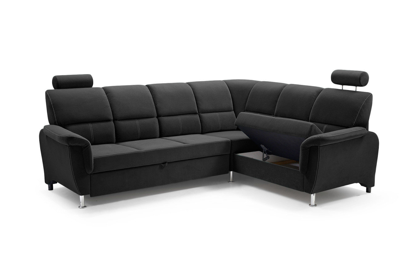 Klasyczny rozkładany narożnik DANIELA z pojemnikiem na pościel