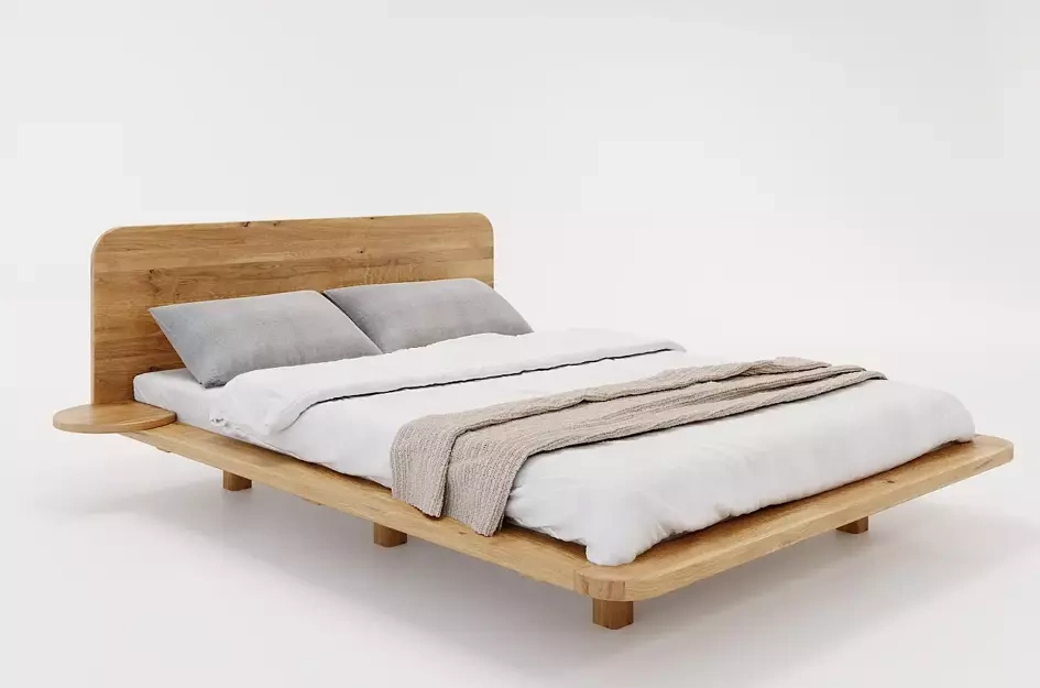 Łóżko lewitujące drewniane dębowe Skandica JAPANDIC / 200x200 cm, olej naturalny