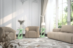 Stolik drewniany Kayani ISLAND różne kolory, wys. 40 cm / kolor pudrowa zieleń