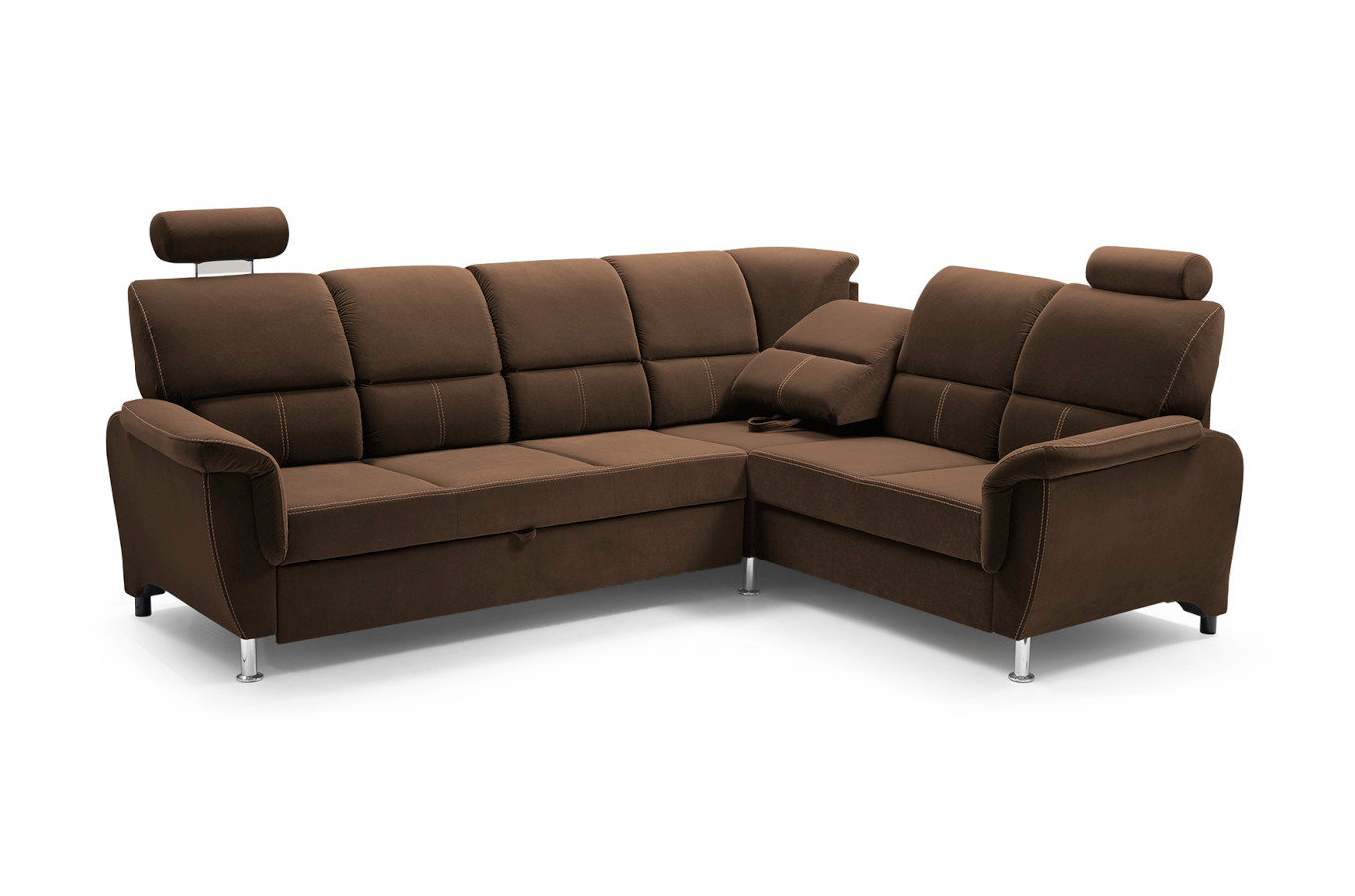 Klasyczny rozkładany narożnik DANIELA z pojemnikiem na pościel