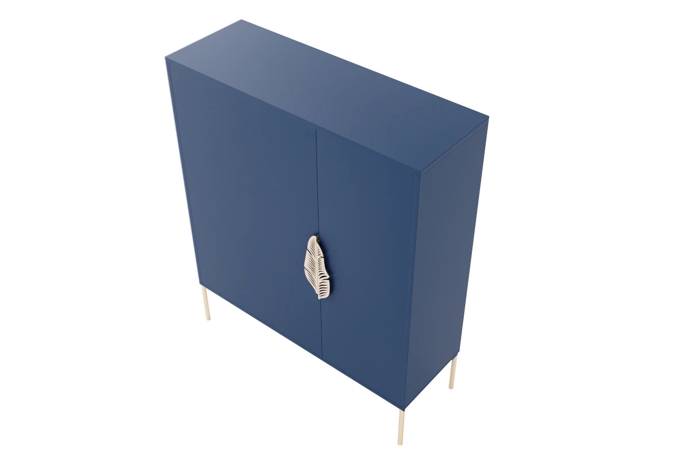 Granatowa komoda / szafka na buty Skandica MERLIN ze złotymi dodatkami / szer. 100 cm