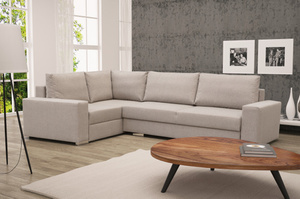 Nowoczesny rozkładany narożnik PEDRO z pojemnikiem na pościel