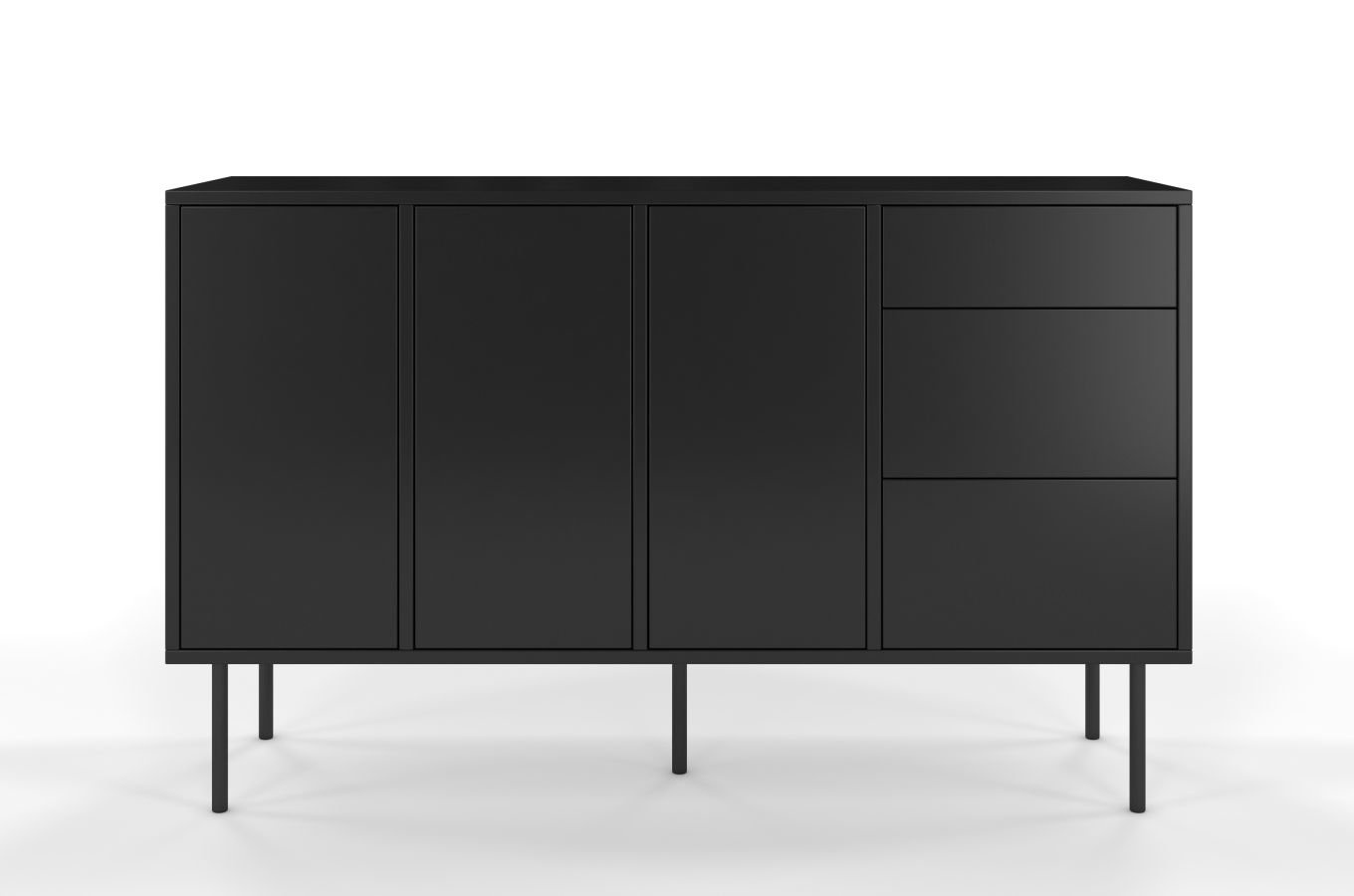 Czarna nowoczesna komoda Dancan MIRKA / szer. 130 cm