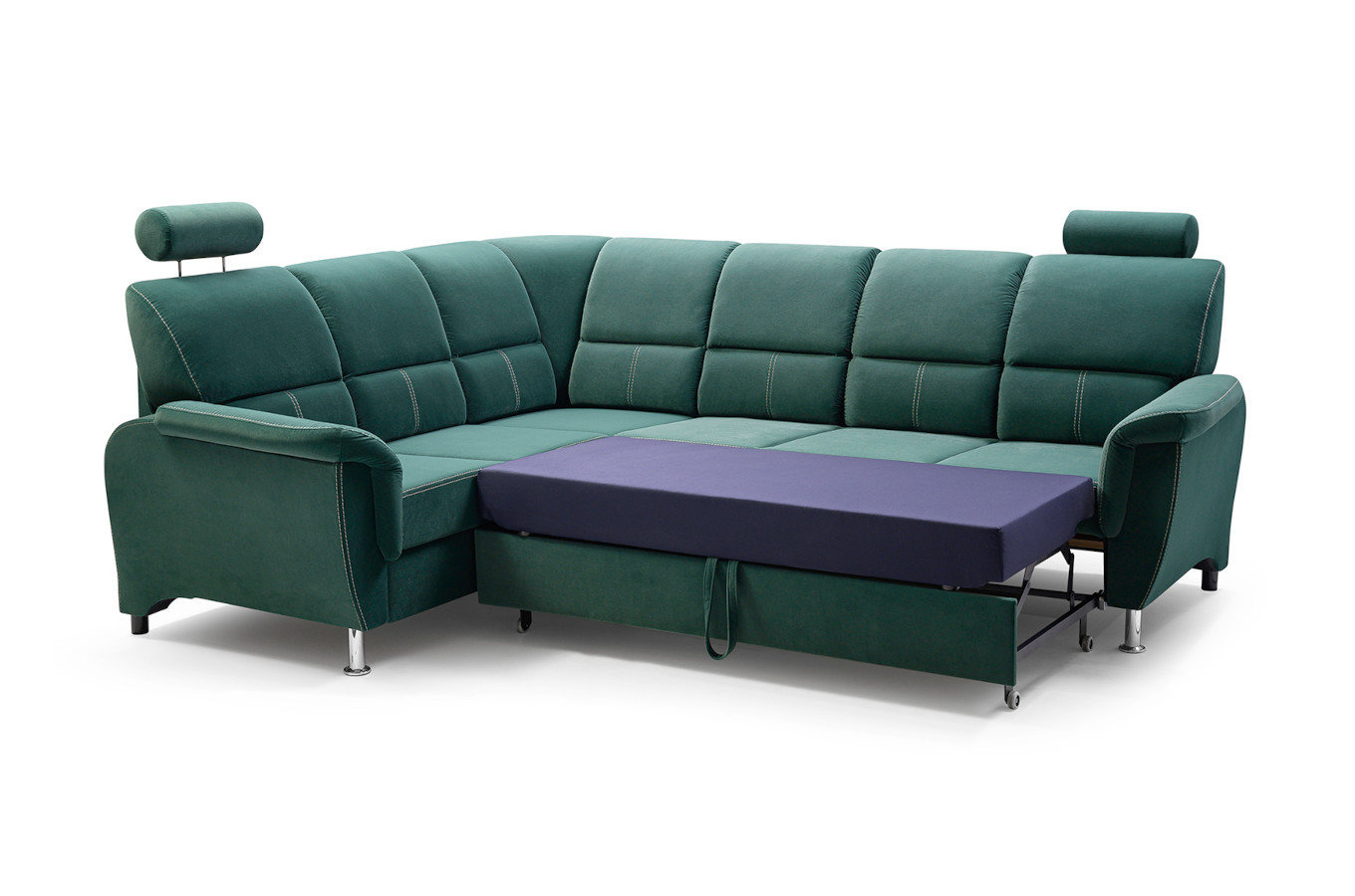 Klasyczny rozkładany narożnik DANIELA z pojemnikiem na pościel