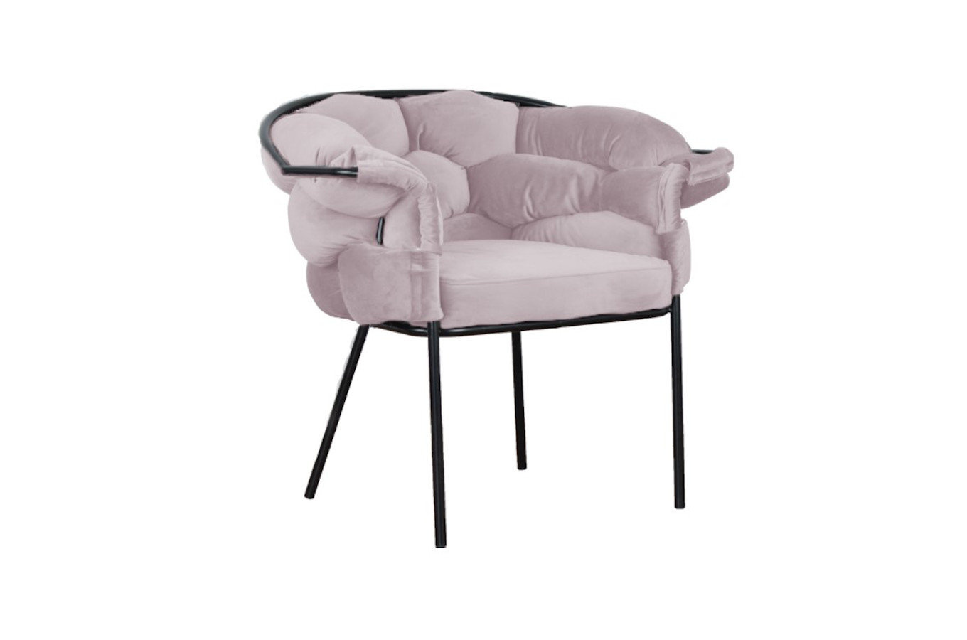 Nowoczesne krzesło FAVO BLACK z plecionym oparciem