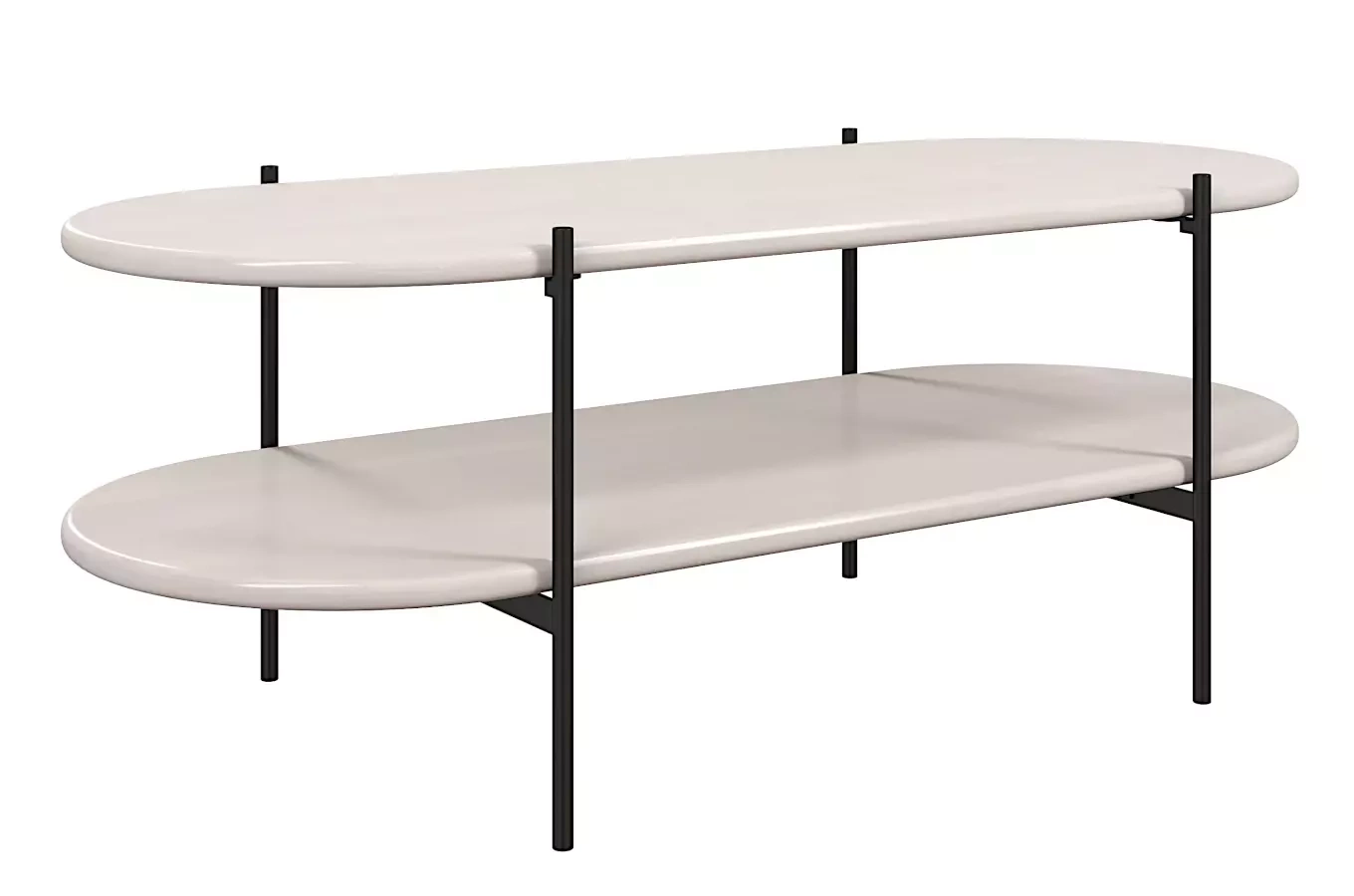 Stolik drewniany bukowy Skandica DOTA w kolorze białym na metalowych nogach