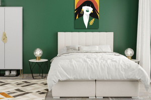 Wysoka biała komoda ze złotymi dodatkami Skandica MERLIN / szer. 80 cm