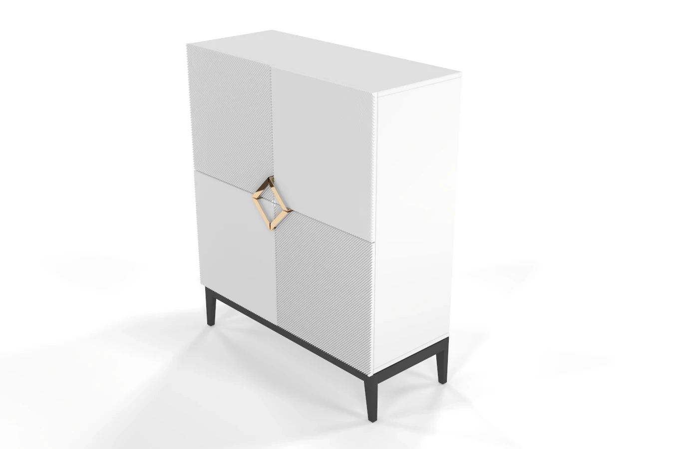 Drewniana komoda Visby DEMI HIGH / kolor biały + czarne nogi / szer. 100 cm