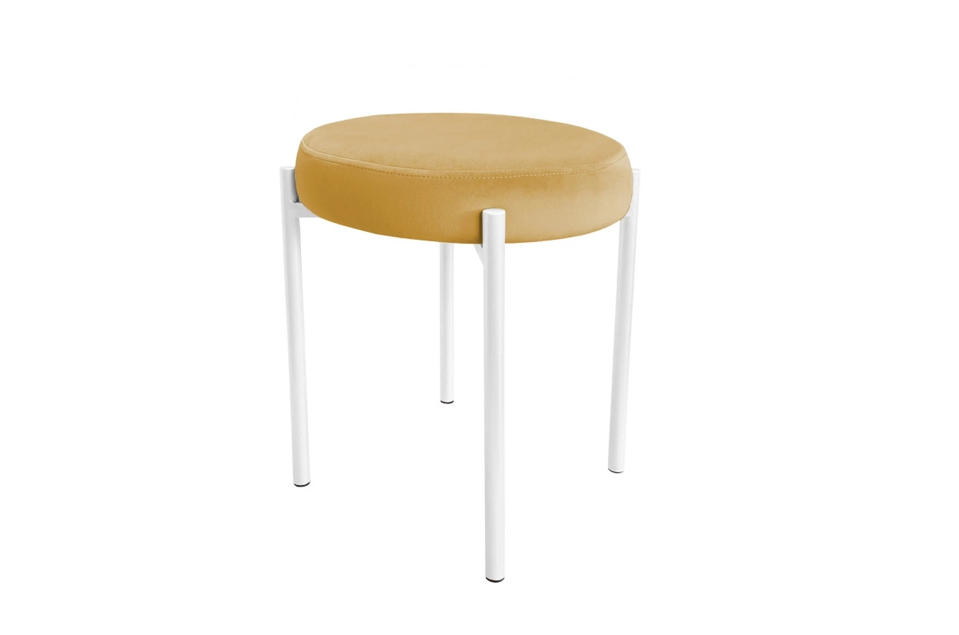 Tapicerowany taboret TERZO na metalowych nogach / kolor tkaniny + podstawy do wyboru!