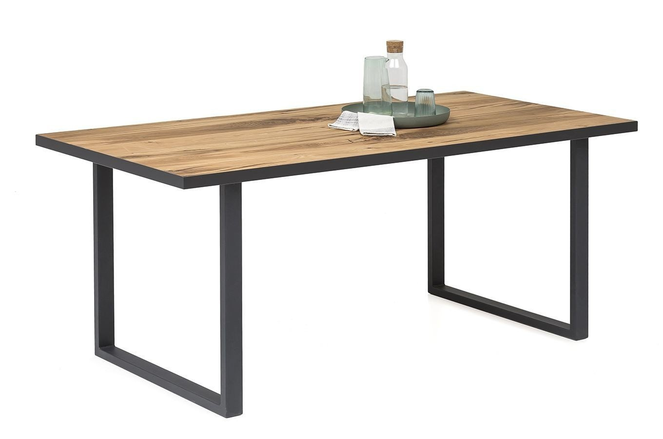 Nowoczesny dębowy stół TURID na metalowych nogach / 3 rozmiary do wyboru