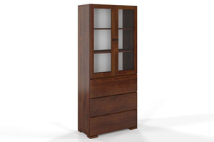 Drewniana sosnowa witryna ze szklanymi drzwiami Visby SANDEMO 3S80 / kolor naturalny