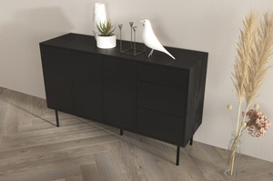 Czarna nowoczesna komoda Dancan MIRKA / szer. 130 cm