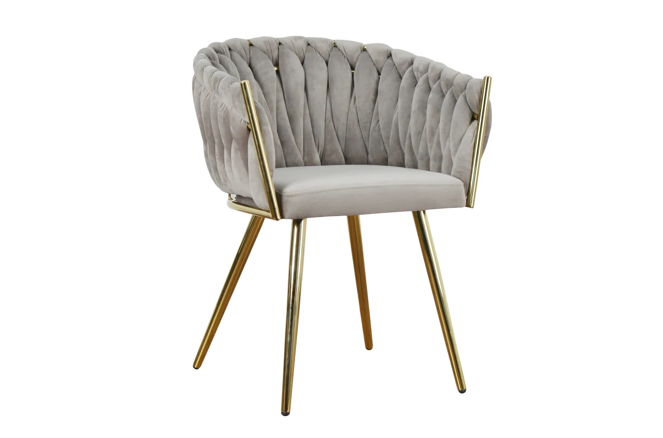 Nowoczesne krzesło SARA GOLD z plecionym oparciem