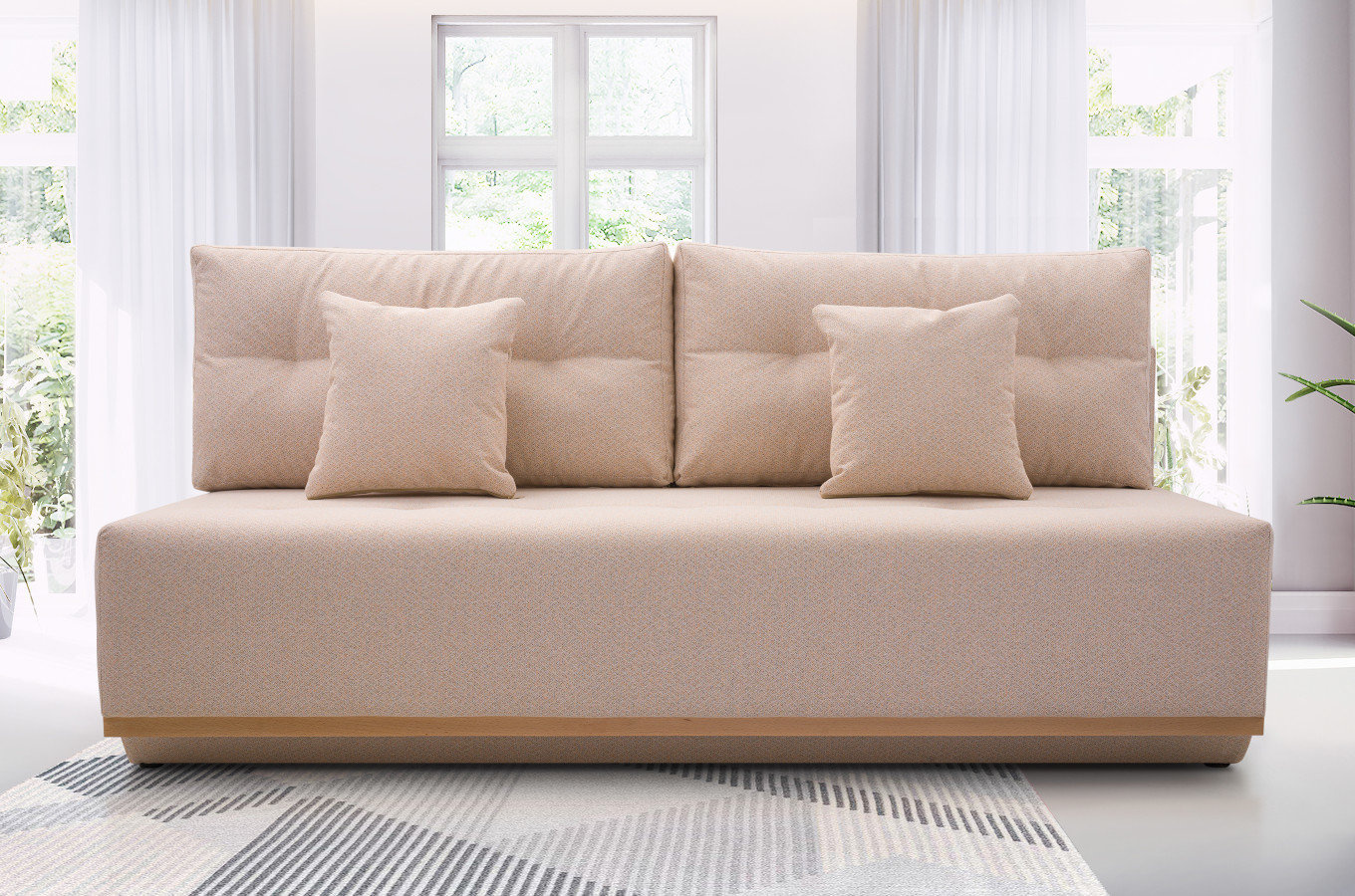 Elegancka rozkładana sofa NEGROS z pojemnikiem na pościel